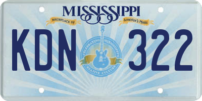 MS license plate KDN322