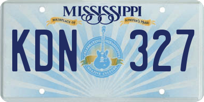 MS license plate KDN327