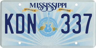 MS license plate KDN337