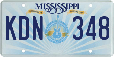MS license plate KDN348