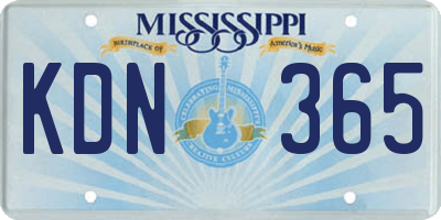 MS license plate KDN365