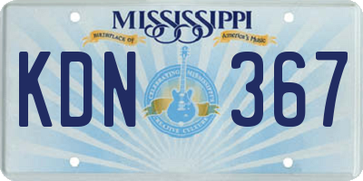 MS license plate KDN367