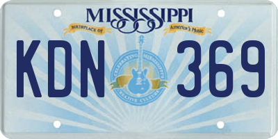 MS license plate KDN369