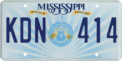 MS license plate KDN414