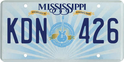 MS license plate KDN426