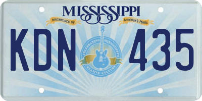 MS license plate KDN435