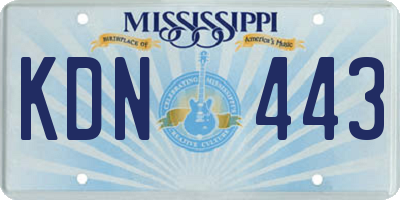 MS license plate KDN443