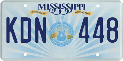 MS license plate KDN448