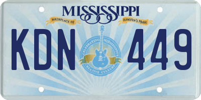 MS license plate KDN449