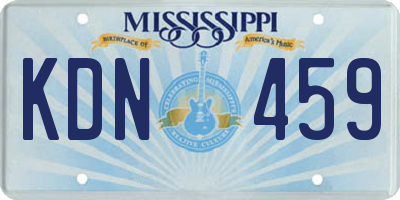 MS license plate KDN459