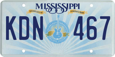 MS license plate KDN467