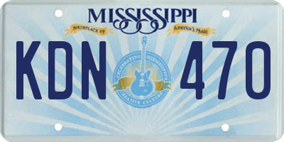 MS license plate KDN470