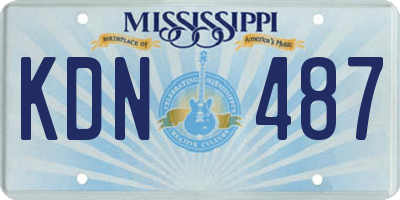 MS license plate KDN487