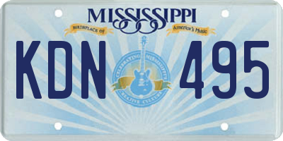 MS license plate KDN495