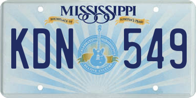 MS license plate KDN549