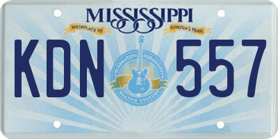 MS license plate KDN557
