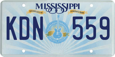 MS license plate KDN559