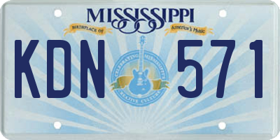 MS license plate KDN571