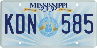 MS license plate KDN585