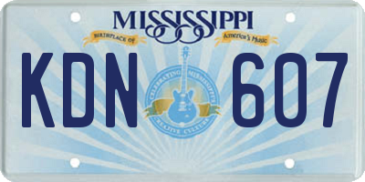 MS license plate KDN607