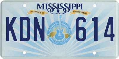 MS license plate KDN614