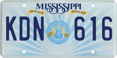 MS license plate KDN616
