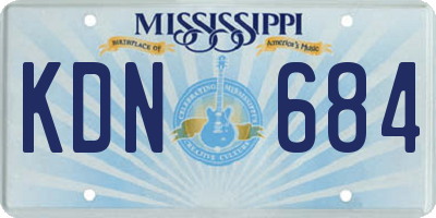 MS license plate KDN684