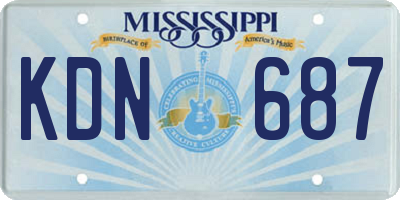 MS license plate KDN687