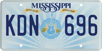 MS license plate KDN696