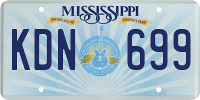 MS license plate KDN699