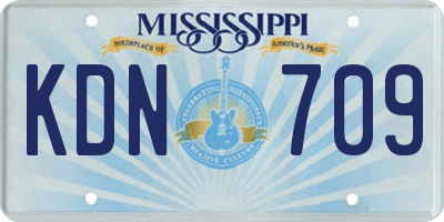 MS license plate KDN709