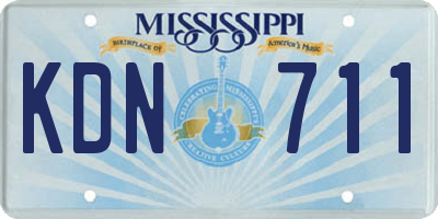 MS license plate KDN711