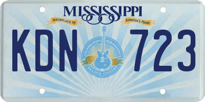 MS license plate KDN723