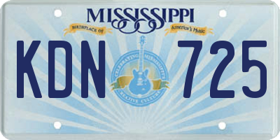 MS license plate KDN725