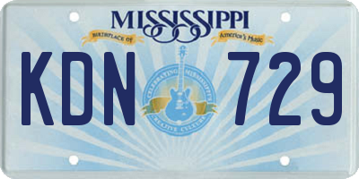 MS license plate KDN729