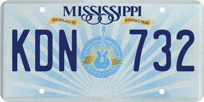MS license plate KDN732