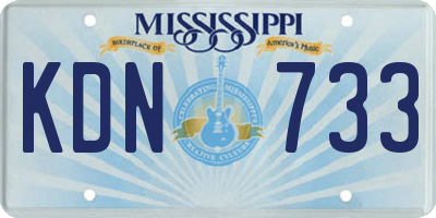 MS license plate KDN733
