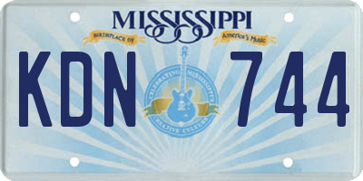 MS license plate KDN744