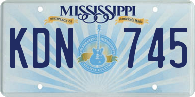 MS license plate KDN745