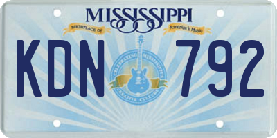 MS license plate KDN792