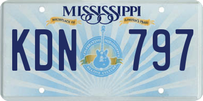 MS license plate KDN797