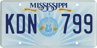MS license plate KDN799