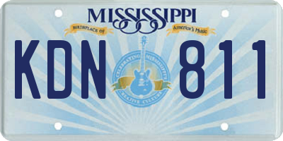 MS license plate KDN811