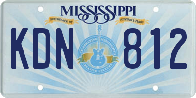 MS license plate KDN812