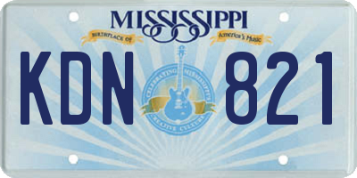MS license plate KDN821