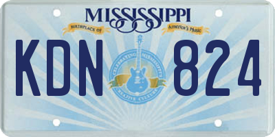 MS license plate KDN824