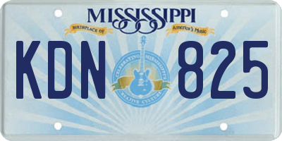 MS license plate KDN825