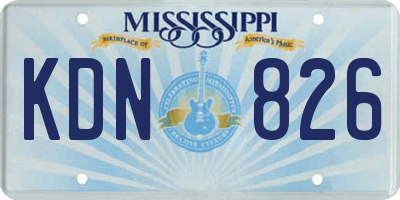 MS license plate KDN826