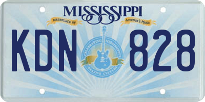 MS license plate KDN828