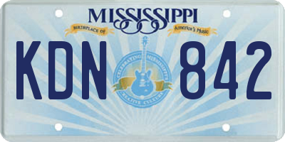 MS license plate KDN842